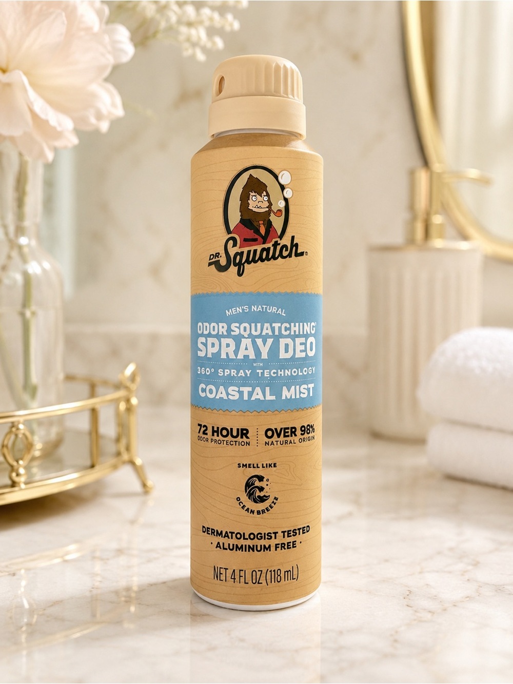 Dr. Squatch Coastal Mist Odor Squatching Spray Deodorant 4 oz Aluminum Free